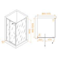 Душевой уголок RGW PA-44B (PA-02B + Z-050-1B) 900x1000 41084490-014 — фото 1, Прямоугольные душевые уголки