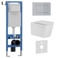 Комплект 3в1 IBERICA BLANCA инсталляция SILENCIO MINI, унитаз TOLEDO ALTO белый, кнопка смыва ESTI-S хром матовый (IB.001M.TLA.234.853) — фото 1, Комплекты унитаз + инсталляция