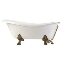 BELLA Ванна 170x80xH74 см. на лапах "LEONE" LUX, белая, слив/перелив бронза 23101 — фото 2, Ванны