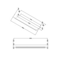 Полка-вешалка Niagara Nova (90 см) черный матовый,1 место арт-NG9020B — фото 5, Полки для ванной и душа