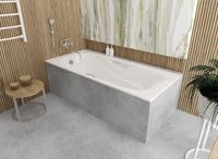 Ванна чугунная эмалированная AQUATEK ГАММА 1700x750 мм в комплекте с 4-мя ножками и 2-мя ручками арт-AQ8070FH-00 — фото 3, Чугунные ванны