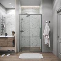 Дверь в нишу Grossman Galaxy (120х195) графит сатин,стекло прозрачное,раздвижная, 1 место арт-100.K33.01.120.42.00 — фото 3, Раздвижные душевые двери