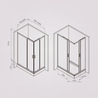 Gem душевое огражд прямоугольн.,раздвиж.двери 100x80 черный мат.,стекло прозрачн арт-W90G-403-100280-BT — фото 8, Прямоугольные душевые уголки