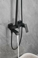 Душевая система с тропическим душем и смесителем BELZ, черная, арт-B24507-7 — фото 5, Душевые стойки