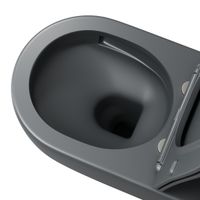 Унитаз подвесной Grossman (520х360х320) безободковый,смыв торнадо,серый матовый с тонкой крышкой,микролифт,1 место арт-GR-4457GMSQ — фото 3, Подвесные унитазы