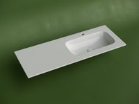 Раковина накладная мебельная Grace прямоугольная 1210x457x137 с чашей справа и отверстием под смеситель цвет белый арт-CN7021 — фото 2, Раковины накладные