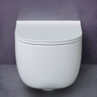 Унитаз BERGES подвесной EGO Real Rimless 49см, сиденье дюропласт Toma Slim SO, микролифт, быстросъем арт-082111RR — фото 10, Подвесные унитазы