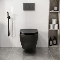 Унитаз подвесной Grossman GR-4455BBLS (480х365х370) безободковый,черный глянцевый с тонкой крышкой,микролифт,1 место — фото 5, Подвесные унитазы