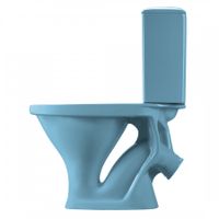 Унитаз-компакт "Вест" косой выпуск, с кнопочной арматурой и сиденьем, голубой SANTERI 1P2018S0600BF — фото 3, Напольные унитазы