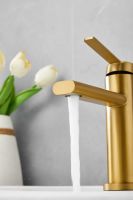 Смеситель для раковины BELZ , брашированное золото арт-B10813-5 — фото 5, Смесители для раковины