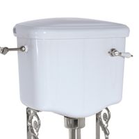 BELLA Бачок подвесной низкий, д/напольного WC, с отв. для ручки слива, белая керамика арт-20615 — фото 1, Комплектующие для туалета