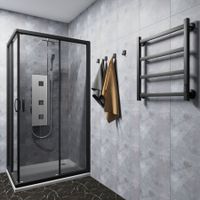 Полотенцесушитель электрический ВИД 81-10 ПРОФИЛЬНЫЙ 600х500, скр.монтаж, СНШ, черный матовый(RAL 9005), (Ferrum, равномерные перкаладины), Маргроид арт-8110p-6050-1081-9005R — фото 2, Электрические полотенцесушители