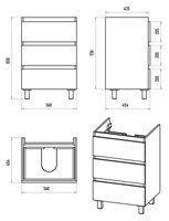 Тумба под раковину арт-VIC-07060-50-03Я — фото 5, Тумбы под раковину