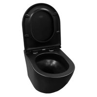 Унитаз подвесной Azario Grado 370х490х360 безободковый, слив "Скрытое Торнадо", с быстросъемным сидением микролифт, черный матовый арт-AZ-0046-UQ3-MB — фото 3, Подвесные унитазы