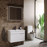 Зеркальный шкаф со светодиодной подсветкой, сенсорным выключателем и регулятором освещенности. арт-SLX0408 — фото 1, Зеркальные шкафы в ванную