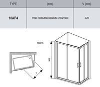 Товар: Душевой уголок Ravak 10° 10AP4 120x90 профиль Белый стекло Transparent арт-0ZVG70100Z1 - фото 2 Душевой уголок Ravak 10° 10AP4 120x90 профиль Белый стекло Transparent арт-0ZVG70100Z1 — фото 2, Прямоугольные душевые уголки
