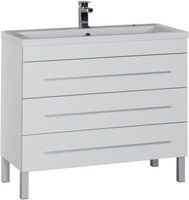 Тумба под раковину Aquanet Верона 100 белый (напольная 3 ящика) арт-00178471 — фото 1, Тумбы под раковину