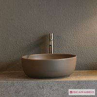 Раковина Scarabeo GLAM накладная без перелива без отверстий цвет песочный матовый арт-1808 52 — фото 2, Раковины накладные