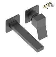 Смеситель для раковины Bossini Aki настенный встраиваемый со встраиваемой частью в комплекте цвет черный матовый арт-Z00731.073+Z00801 — фото 4, Смесители для раковины