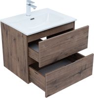 Тумба с раковиной Aquanet Алвита new 60 2 ящ. цв.дуб веллингтон табак арт-00335685 — фото 9, Тумбы с раковиной