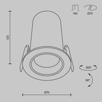 Встраиваемый светильник Technical арт-DL125-L12-3K-W — фото 6, Точечные светильники