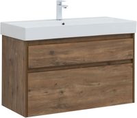 Тумба под раковину Aquanet Nova Lite 100 (SLIM SYNERGY) дуб рустикальный, 2 ящика арт-00249957 — фото 10, Тумбы под раковину