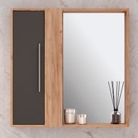 Зеркальный шкаф MELBOURNE 80 /универсальный/дуб/серый/ AQUA DE MARCO 1080GCMEL/V.2.0 — фото 2, Зеркальные шкафы в ванную