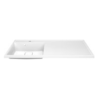 Раковина Azario Paola Magenta 1200 L левосторонняя, литьевой мрамор, белый арт-CS00078451 — фото 1, Раковины встраиваемые сверху