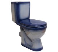 ЛИРА Унитаз-компакт наклон. вып., с арматурой, сиденьем, креплением, синий. ROSA Вн УнС10 — фото 1, Напольные унитазы