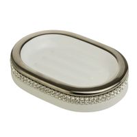 Товар: DUBAI Мыльница настольная, керамика белая/swarovski/декор платина/хром 28456 - фото 2 DUBAI Мыльница настольная, керамика белая/swarovski/декор платина/хром 28456 — фото 2, Мыльницы