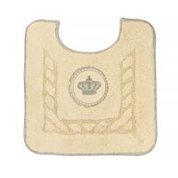 COMPLEMENTI Коврик (97) д/WC 60х60 см. кремовый, узор 2, вышивка логотип КОРОНА хром арт-24959 — фото 1, Коврики для ванной комнаты