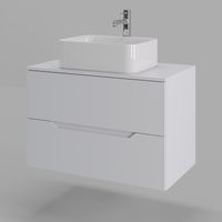 Orange Line тумба с раковиной подвесная 80 см, белый арт-Li-80TuwMDF+B02-460W — фото 1, Тумбы с раковиной