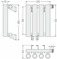 Отопительный радиатор Сунержа Кумир-0 EU50 правый 300х260 4 секции Матовая шампань арт-022-0351-3004 — фото 5, Радиаторы отопления