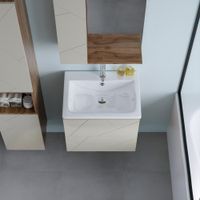 Тумба под раковину подвесная Бриклаер КРИСТАЛЛ латте, 60 см арт-4627125416927 — фото 5, Тумбы с раковиной