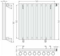 Отопительный радиатор Сунержа Кумир-0 EU50 правый 500х540 8 секций Тёмный титан муар арт-15-0351-5008 — фото 5, Радиаторы отопления