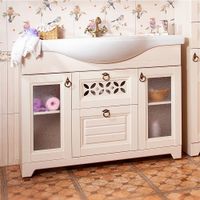 Товар: Тумба под раковину напольная Бриклаер КАНТРИ бежевый дуб прованс, 120 см 4627125413674 - фото 1 Тумба под раковину напольная Бриклаер КАНТРИ бежевый дуб прованс, 120 см 4627125413674 — фото 1, Тумбы с раковиной