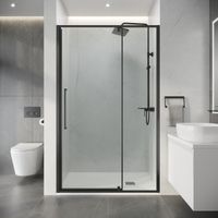 Дверь в нишу Niagara Nova NG-35-12AGR (120х195) распашная,графит,стекло прозрачное,1 место — фото 4, Распашные душевые двери