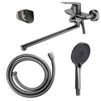 Товар: Смеситель для ванны Azario Lursy керамический картридж, длинный излив, с ручным душем, шланг 150 см, графит арт-AZ-K1749GR - фото 8 Смеситель для ванны Azario Lursy керамический картридж, длинный излив, с ручным душем, шланг 150 см, графит арт-AZ-K1749GR — фото 8, Смеситель для ванны