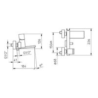 Смеситель Bossini Cube для ванны с изливом с подключением шланга цвет хром Z004101.030 — фото 1, Смесители