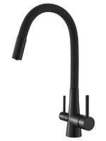 Agger Elegant смеситель для кухни однорычажный с каналом для питьевой воды и гибким изливом, черный матовый арт-A3230344 — фото 1, Смесители для кухни