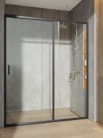 Товар: Orange душевое ограждение в нишу с раздвижной дверкой, матовый черный арт-E02-160TB - фото 2 Orange душевое ограждение в нишу с раздвижной дверкой, матовый черный арт-E02-160TB — фото 2, Раздвижные душевые двери