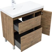 Тумба под раковину Aquanet Nova Lite 2.0 90 напольная, дуб рустикальный, левая 00346346 — фото 2, Тумбы под раковину
