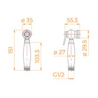 Товар: Гигиеническая лейка RGW PT010102 07060101-01 - фото 2 Гигиеническая лейка RGW PT010102 07060101-01 — фото 2, Гигиенические души