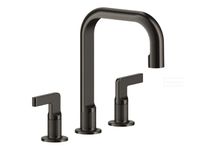 Смеситель для раковины, Gessi, Inciso, тип открывания воды-двухрычажный, отверстия для монтажа-3, высота, мм-240, вынос излива, мм-160, донный клапан-есть, тип подводки-гибкая, стандарт подвода воды-3/8", цвет-Black XL арт-58013.299 — фото 2, Смесители для раковины