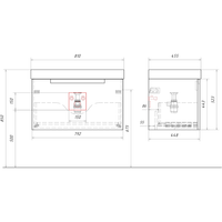 Подвесная тумба с одним ящиком 81 см, цвет белый с умывальником арт-VAN01081 — фото 5, Тумбы с раковиной