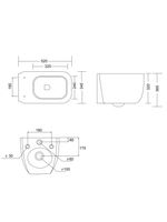 Унитаз ROMINA Aria Tornado подвесной безободковый со смывом торнадо Ceruttispa CT10613 (520х345х365) — фото 5, Подвесные унитазы