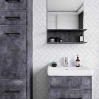 Товар: Зеркало Бриклаер ЧИЛИ 55 см, цемент 4627125415159 - фото 6 Зеркало Бриклаер ЧИЛИ 55 см, цемент 4627125415159 — фото 6, Зеркала в ванную комнату