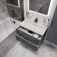 Товар: Тумба подвесная "ЛУКСОР-80 см" с 2-я ящ. графит матовая (ум. Блисс-80 см.) 108049 - фото 5 Тумба подвесная "ЛУКСОР-80 см" с 2-я ящ. графит матовая (ум. Блисс-80 см.) 108049 — фото 5, Тумбы под раковину