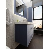 Тумба под раковину подвесная La Fenice Cubo TWIN , синяя арт-FNC-01-CUB-BG-80-2 — фото 7, Тумбы под раковину