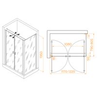Душевой уголок RGW PA-144B (PA-104B+Z-050-2B+O-104B) 1200x800 060814428-014 — фото 1, Душевые уголки